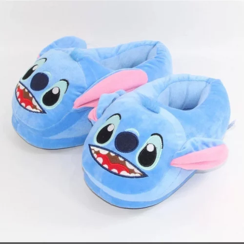 👉🏻 Pantufa Stitch Costurado Algodão Salto de Dedo Quente Calçado Interno Pantufa Costurado Infantil