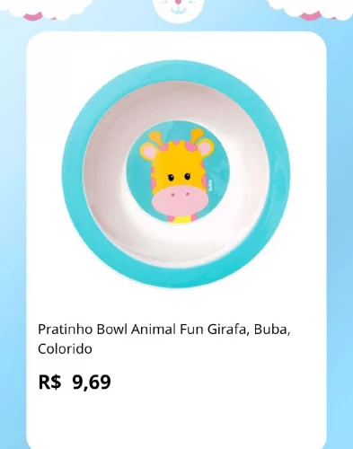 🛍️Pratinho Bowl Animal Fun Girafa, Buba, Colorido