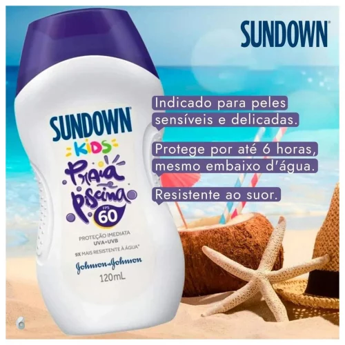 Protetor Solar Praia e Piscina Sundown Kids FPS 60 com 120ml