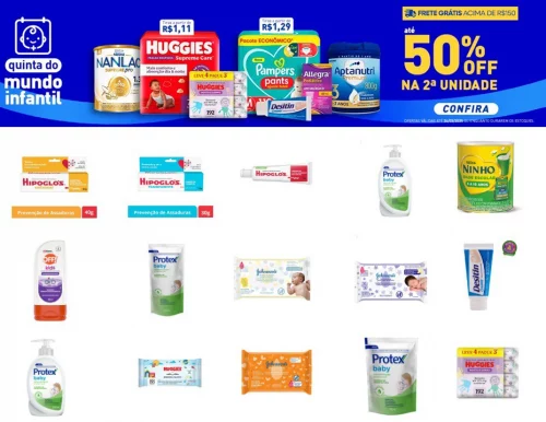 Quinta do Mundo Infantil na Pague Menos com até 50% off