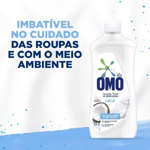 Roupas Finas e Delicadas OMO - Sabão Líquido, Coco, 900ml