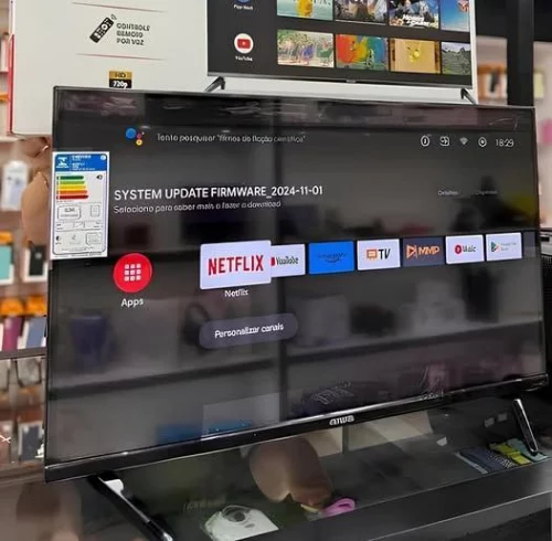 Smart TV AIWA 32” Android HD Borda Ultrafina HDR10 Dolby Áudio AWS-TV-32-BL-02-A