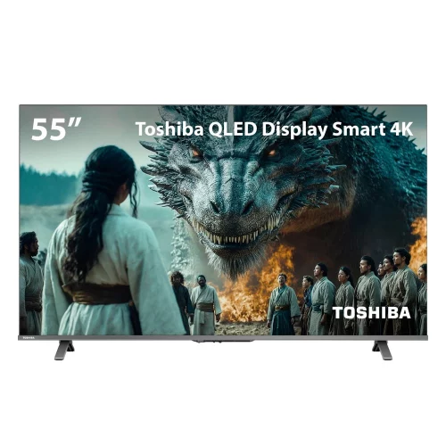 ➡️ Smart TV QLED 55 4K Toshiba 55C450NS Google TV 3 HDMI 2 USB Wi-Fi - TB060E