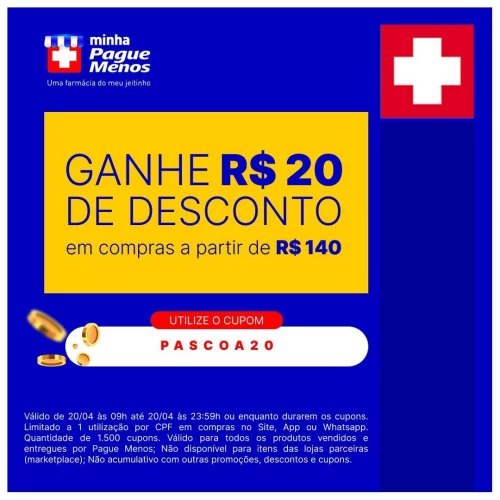 Só hoje na Pague Menos e por tempo limitado!