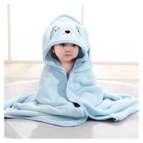Toalha De Banho Bebê Capuz Roupão Infantil Recém Nascido Criança Bichinho Bordado Absorvente 78*78cm