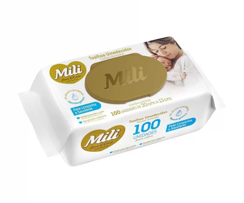 Toalhinhas Umedecidas Mili Love e Care 100 unidades