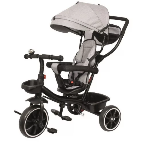 Triciclo Infantil 4 em 1 Multifuncional Carrinho de Bebê Com Empurrador e Capota Solar - Kababy