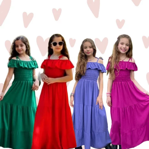 Vestido de menina Juvenil Longo 3 Tres Marias