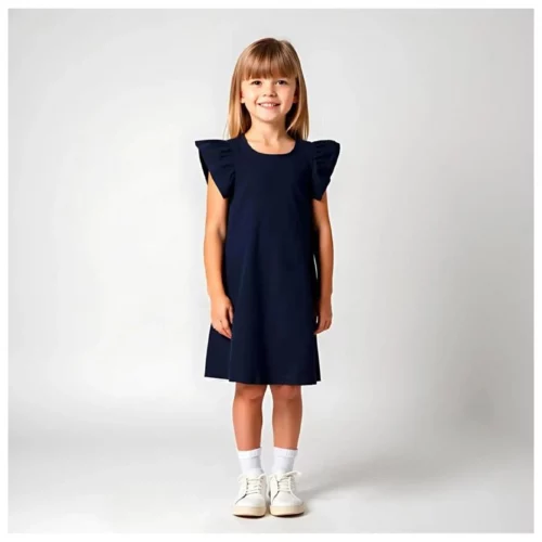 Vestido Infantil Menina Básico Iaia Rosa Azul Kids