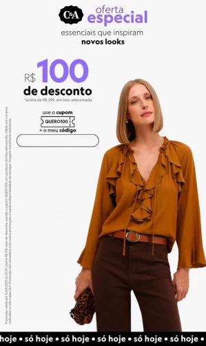 🏃🏻‍♀️100,00 DE DESCONTO NA C&A‼️