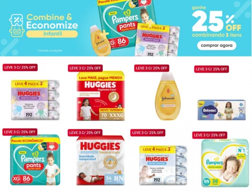 25% OFF combinando 3 ou mais itens