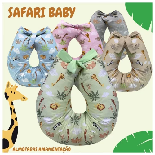 Almofada De Amamentação Bebe Travesseiro Menina Menino Linha Safari