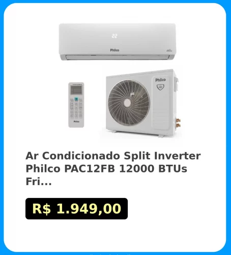 🛍Ar Condicionado Split Inverter Philco PAC12FB 12000 BTUs Frio 220V