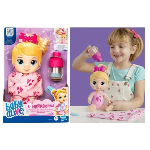 Baby Alive Boneca Bebê Shampoo - Harper Hugs - Bolhas Mágicas