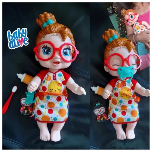 Baby Alive Boneca Pequenos sonhos Dottie Doodle bebê de cabelos ruivos Boneca de 28 cm em plástico com acessórios