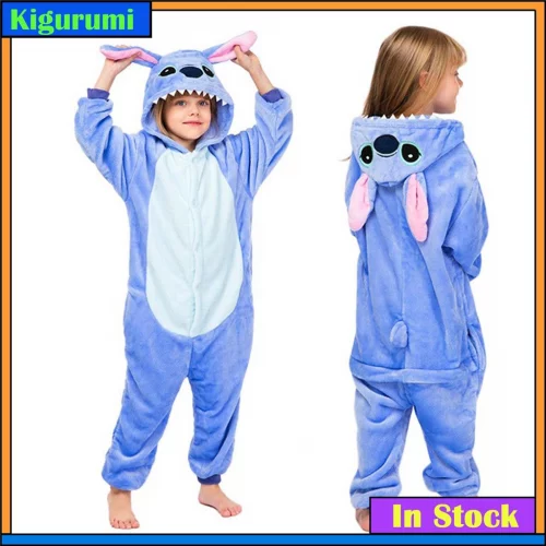 Baju Tidur Pijamas Conjunto Kids Stitch Panda Panos Baby Sleepwear Crianças Onesies Meninos Meninas Roupas De Noite