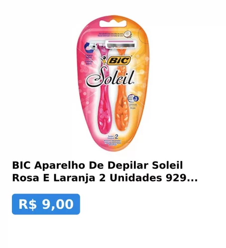 BIC Aparelho De Depilar Soleil Rosa E Laranja 2 Unidades 929994 Dupla Fita Lubrificante Com Leite De Coco
