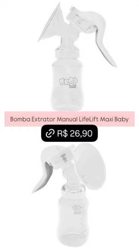 Bomba Extrator Manual de Leite Materno LifeLift Maxi Baby