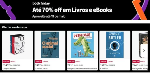 Book Friday 📚 Até 70% OFF em livros e eBooks