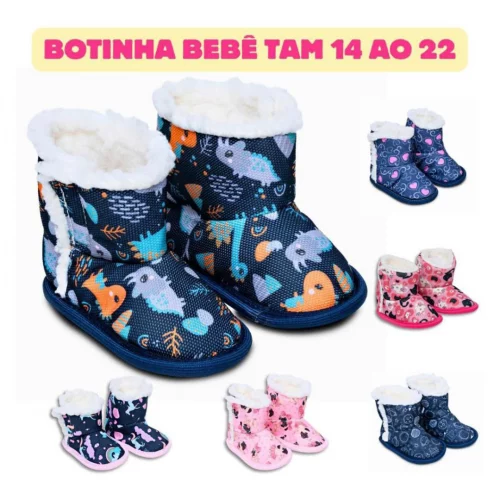 Botinha Bebê Pantufa Menina e Menino