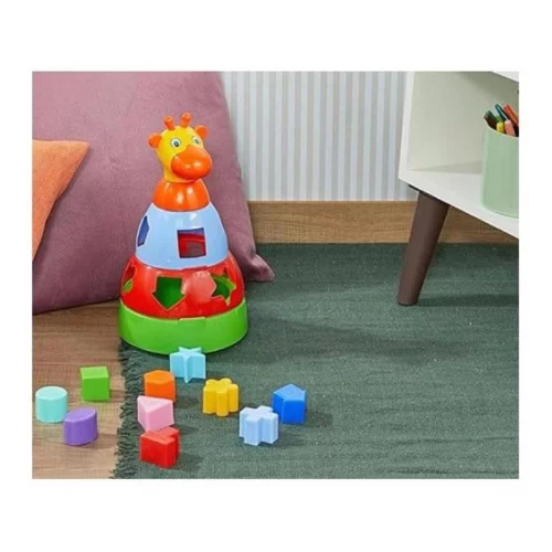 Brinquedo Educativo Girafa Didática com Blocos Merco Toys, cores sortidas, 1 unidade