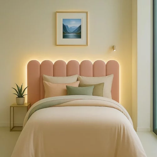 Cabeceira Cama Box Solteiro Estofado Modelo NUVEM 45x20cm Kit Peças - Envio Imediato