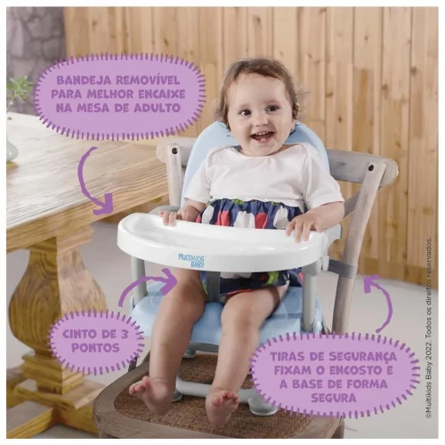 Cadeira de alimentação elevatória Peanuts 6M-15kgs - Azul Multikids Baby