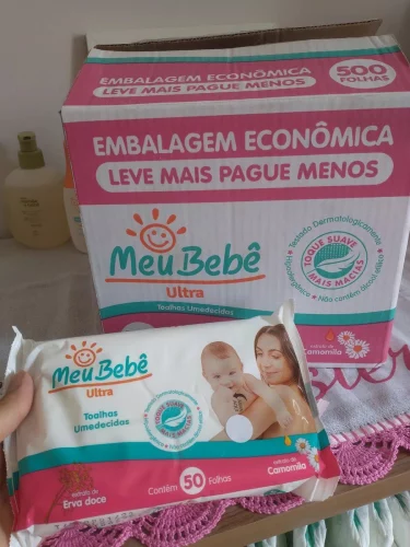 Caixa Toalha Umedecidos Meu Bebê Premium 10 Unidades com 500 Lenços