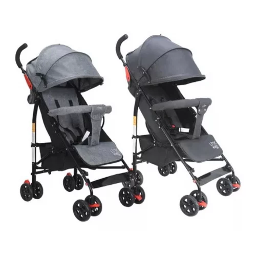 Carrinho de Bebê Guarda Chuva Modo Berço Link Até 15kgs Maxi Baby - Preto/Cinza