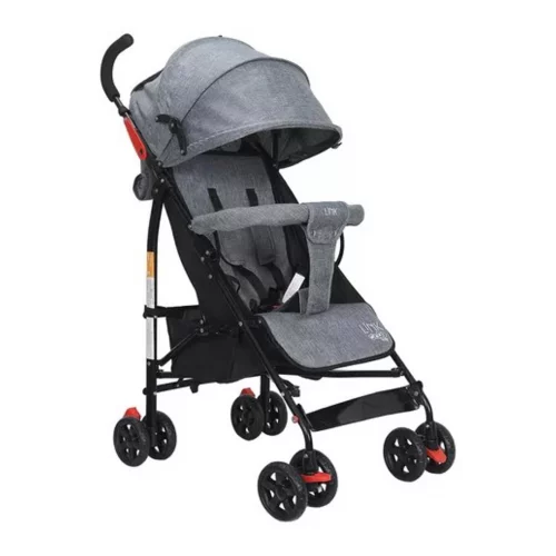 Carrinho de Bebê Guarda Chuva Modo Berço Link Até 15kgs Maxi Baby - Preto/Cinza