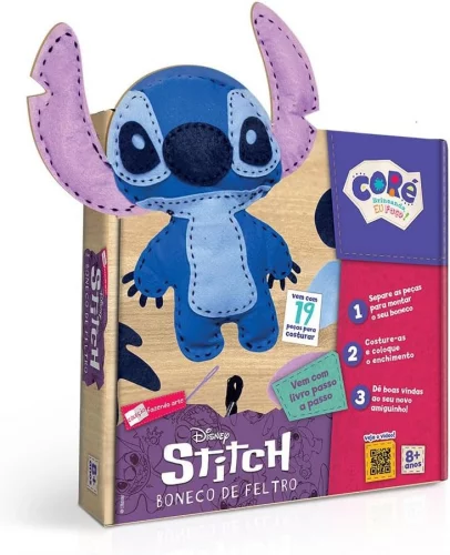 Coleção Fazendo Arte  Stitch Boneco de Feltro Toyster Brinquedos.
