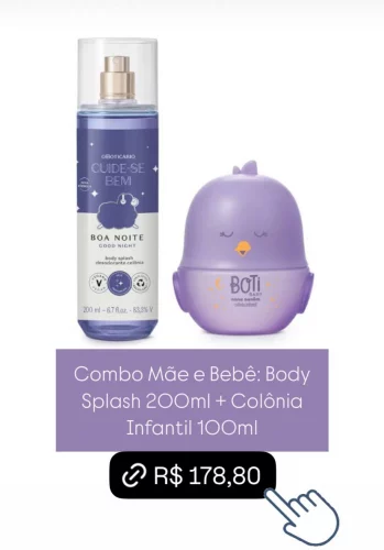Combo Mãe e Bebê: Body Splash 200ml + Colônia Infantil 100ml