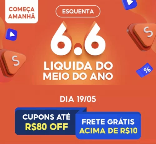 🚨 COMEÇOOOU! 🔥🔥ESQUENTA 6.6 SHOPEE