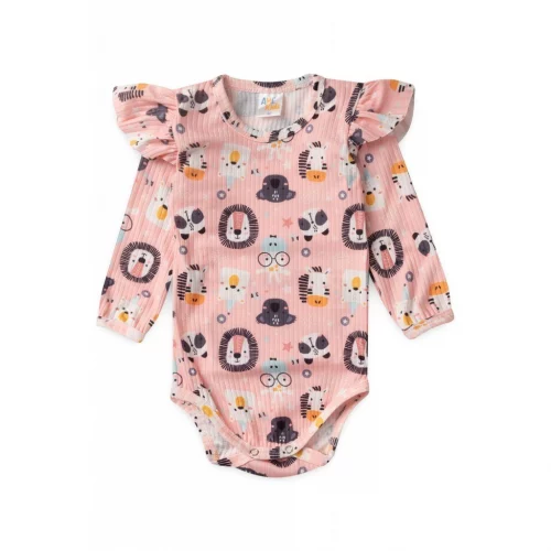 > 🛍 Conjunto Body Canelado Menina - Safari Conjuntinho - Ame Kids