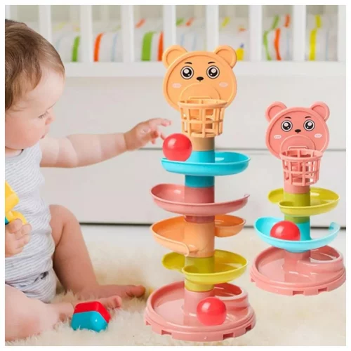 Conjunto de Brinquedos de Bola Rolante para Aprendizado e Entretenimento de Crianças com Pai