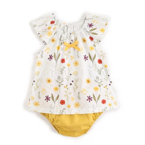 Conjuntos De Roupas De Bebê De Algodão De Verão Sem Mangas Princesa Bebê Meninas Roupas Bonito Flores Conjuntos De Bebê