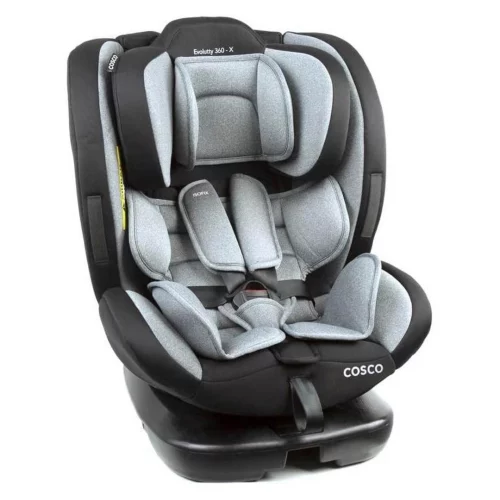 Cosco Kids, Cadeirinha Evolutty 360 X, 0 a 36kg, com Giro 360º e Isofix, Cinza Mescla