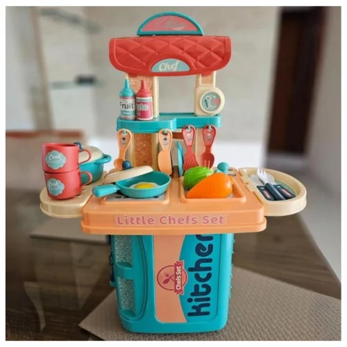 Cozinha Infantil 3 Em 1 Kit Maleta Chef Brinquedo Mc1006r