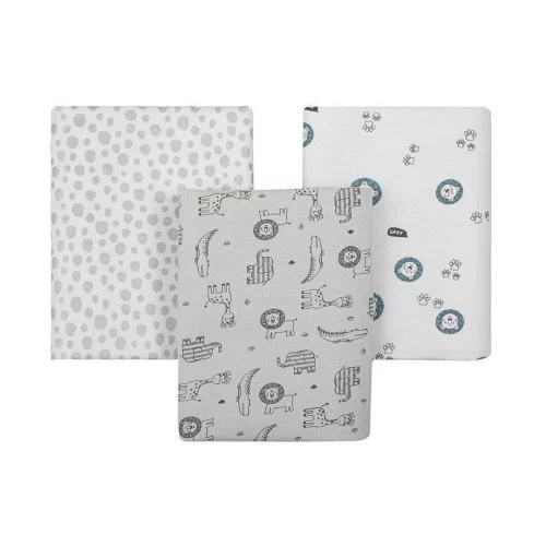 Cueiro Flanel Papi Compose Estampado para Bebê 80cm X 50cm Contém 03 Un