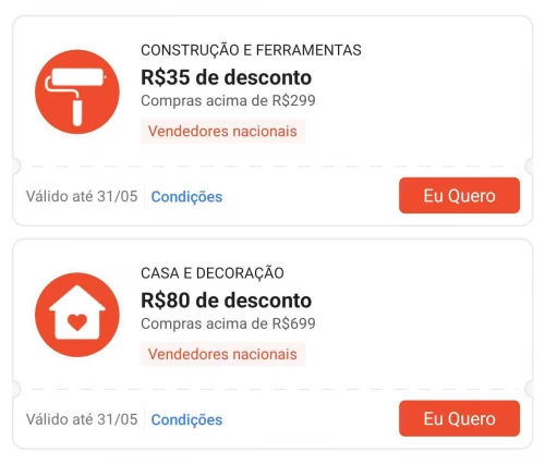 Cupons na Shopee