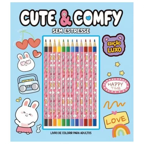 Cute & Comfy Sem Estresse - Edição de Luxo - 12 Lápis de Cor