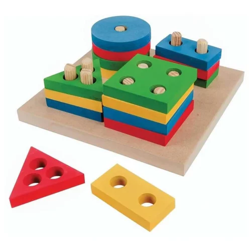Encaixe de FORMAS GEOMÉTRICAS Educativo em EVA e Madeira Brinquedo