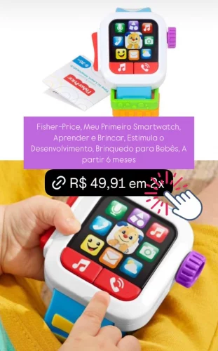 Fisher-Price, Meu Primeiro Smartwatch, Aprender e Brincar, Estimula o Desenvolvimento, Brinquedo para Bebês, A partir 6 meses