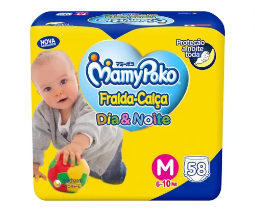 Fralda-Calça MamyPoko Dia&Noite M 58 Unidades