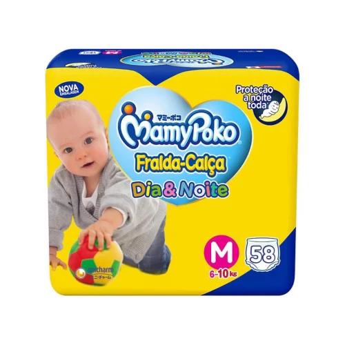 Fralda-Calça MamyPoko Dia&Noite M 58 Unidades