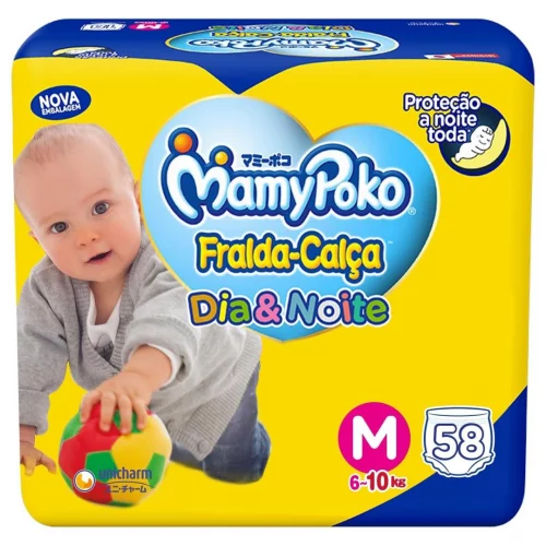 Fralda-Calça MamyPoko Dia&Noite M 58 Unidades