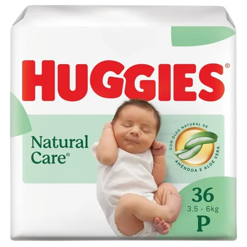 Fralda Huggies Natural Care Fita P com 36 Unidades