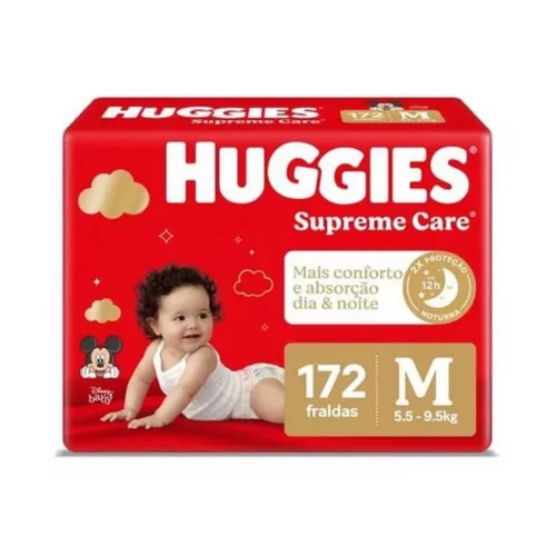 Fralda Huggies Supreme Care M 172 unidades