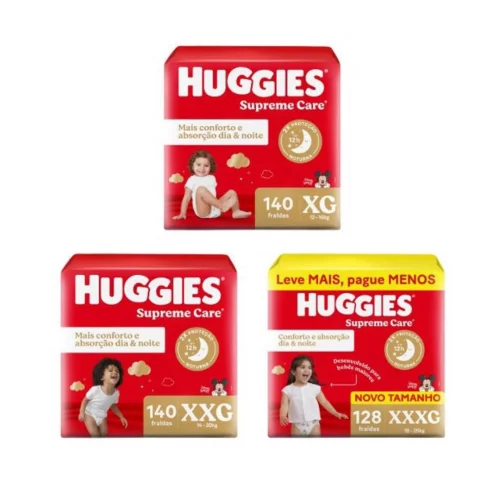 Fralda Huggies Supreme Care Pacotão