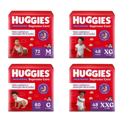 Fralda Huggies Supreme Care Roupinha